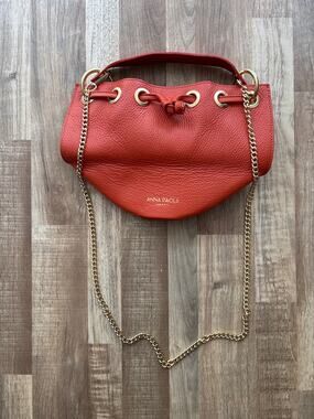 Anna Paola Italy Leather Bucket Purse Bag in Sienna